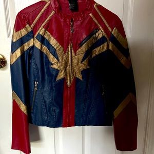 Captain Marvel Faux Leather Jacket